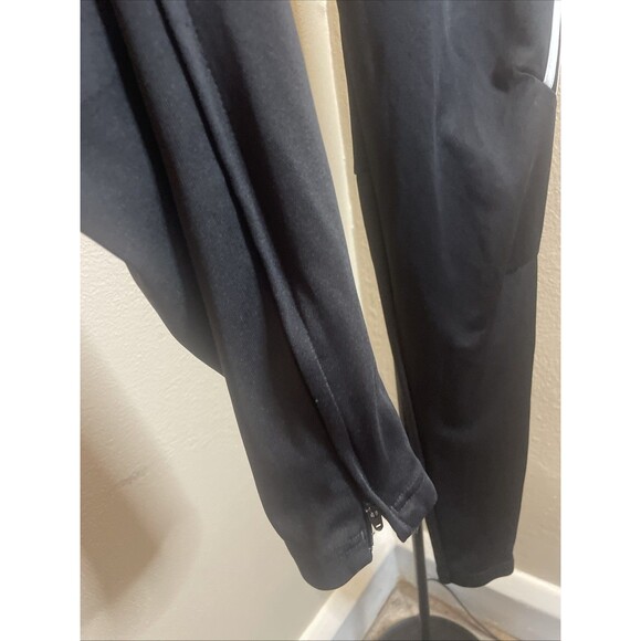 ADIDAS Tapered Zip Leg Size S Black White Logo Men's Sweatpants - Picture 3 of 7